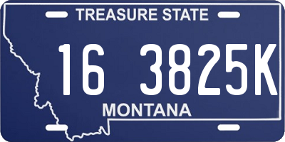 MT license plate 163825K