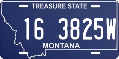 MT license plate 163825W