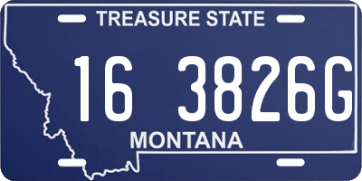 MT license plate 163826G