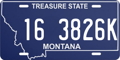 MT license plate 163826K