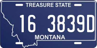 MT license plate 163839D