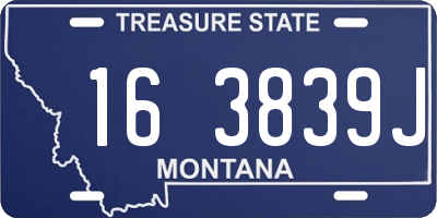 MT license plate 163839J