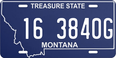 MT license plate 163840G