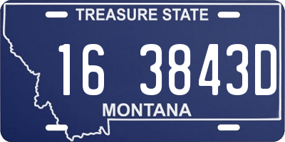 MT license plate 163843D