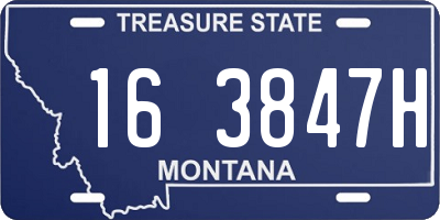 MT license plate 163847H