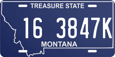 MT license plate 163847K