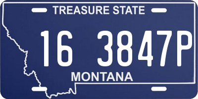 MT license plate 163847P
