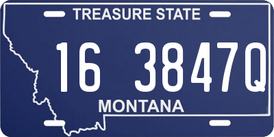 MT license plate 163847Q
