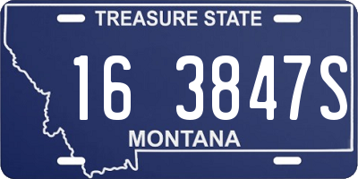 MT license plate 163847S