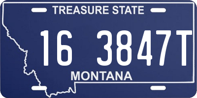 MT license plate 163847T