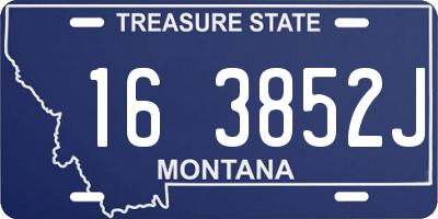 MT license plate 163852J