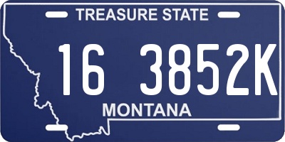 MT license plate 163852K