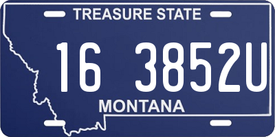 MT license plate 163852U