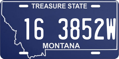 MT license plate 163852W