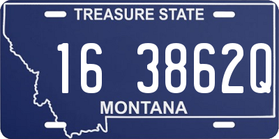 MT license plate 163862Q