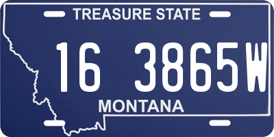 MT license plate 163865W