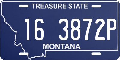 MT license plate 163872P