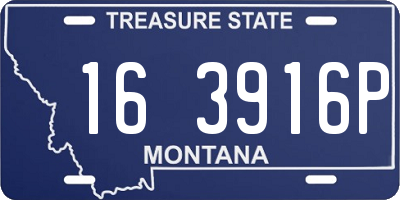 MT license plate 163916P