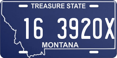 MT license plate 163920X