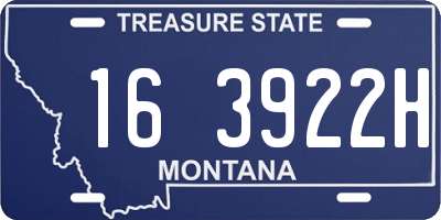 MT license plate 163922H