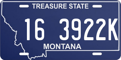 MT license plate 163922K