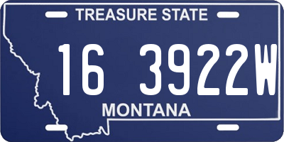 MT license plate 163922W