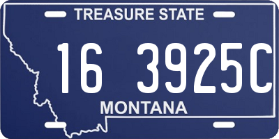 MT license plate 163925C