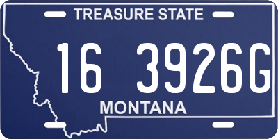 MT license plate 163926G