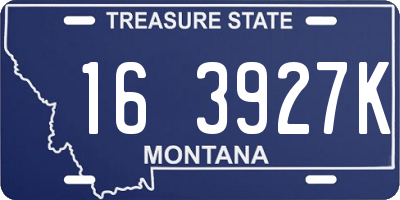 MT license plate 163927K