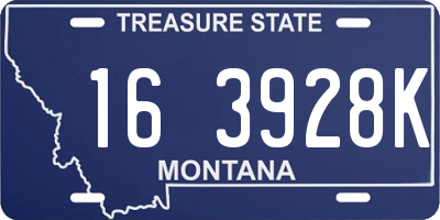MT license plate 163928K