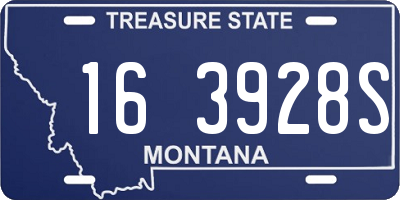 MT license plate 163928S