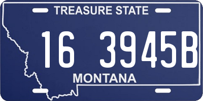 MT license plate 163945B
