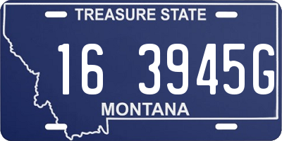 MT license plate 163945G