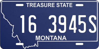 MT license plate 163945S