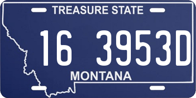 MT license plate 163953D
