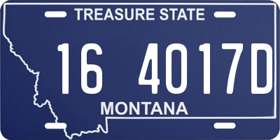 MT license plate 164017D