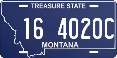 MT license plate 164020C