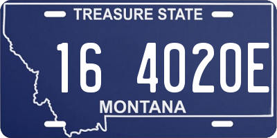 MT license plate 164020E