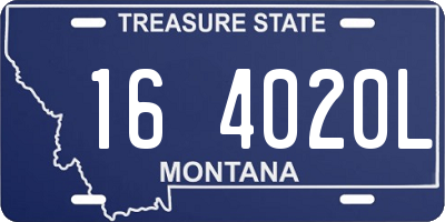 MT license plate 164020L