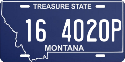 MT license plate 164020P