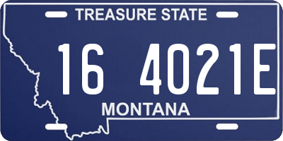 MT license plate 164021E