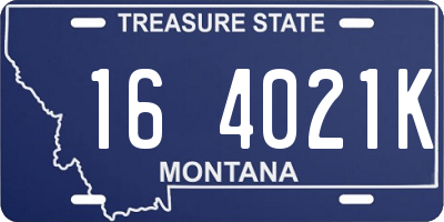 MT license plate 164021K