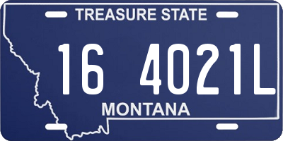 MT license plate 164021L