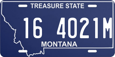 MT license plate 164021M