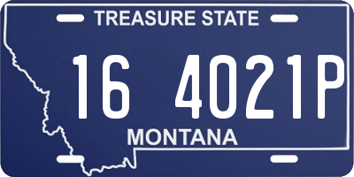 MT license plate 164021P