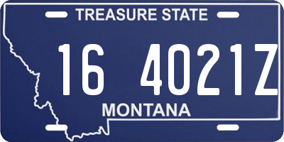 MT license plate 164021Z