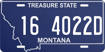 MT license plate 164022D