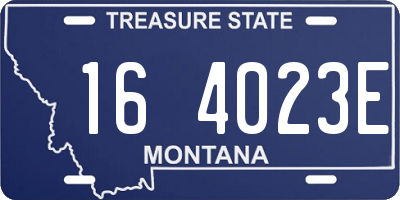 MT license plate 164023E