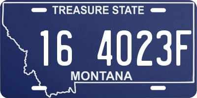 MT license plate 164023F