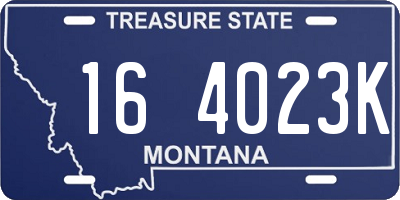 MT license plate 164023K